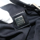 FENDI Mamma Baguette Shoulder Bag Nylon Black Silver Auth 179226-15