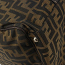 FENDI Zucca Canvas Celeria Boston Bag Black Brown Auth 179230A-16