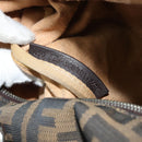 FENDI Zucca Canvas Celeria Boston Bag Black Brown Auth 179230A-12