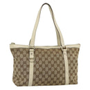 GUCCI GG Canvas Abbey Tote Bag Beige Gold 141470 Auth 179231-1