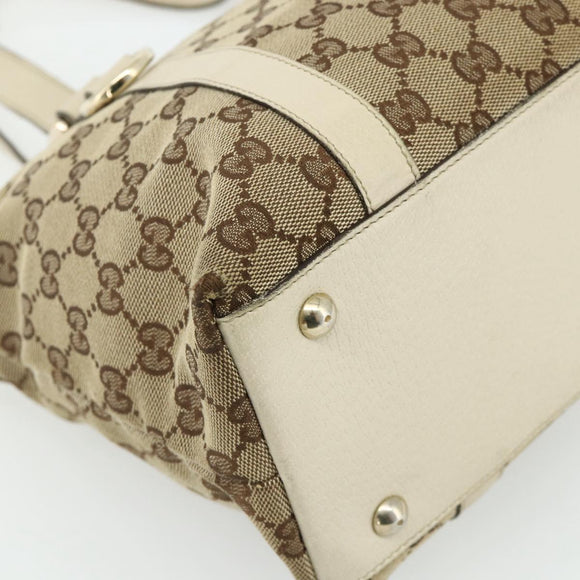GUCCI GG Canvas Abbey Tote Bag Beige Gold 141470 Auth 179231