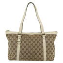 GUCCI GG Canvas Abbey Tote Bag Beige Gold 141470 Auth 179231-2