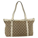 GUCCI GG Canvas Abbey Tote Bag Beige Gold 141470 Auth 179231-3