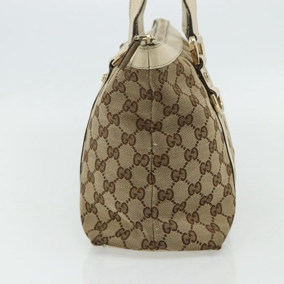 GUCCI GG Canvas Abbey Tote Bag Beige Gold 141470 Auth 179231