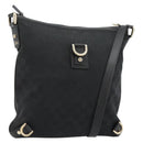 GUCCI Abbey GG Canvas Shoulder Bag Black Gold 131326 Auth 179234A-1