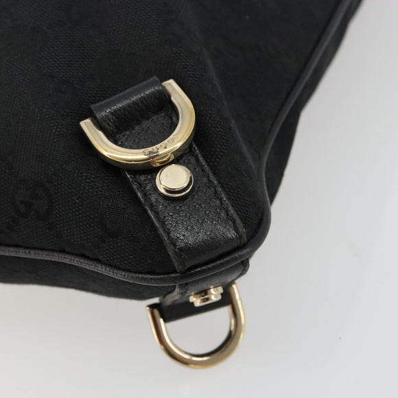 GUCCI Abbey GG Canvas Shoulder Bag Black Gold 131326 Auth 179234A