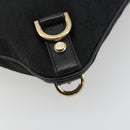 GUCCI Abbey GG Canvas Shoulder Bag Black Gold 131326 Auth 179234A-14