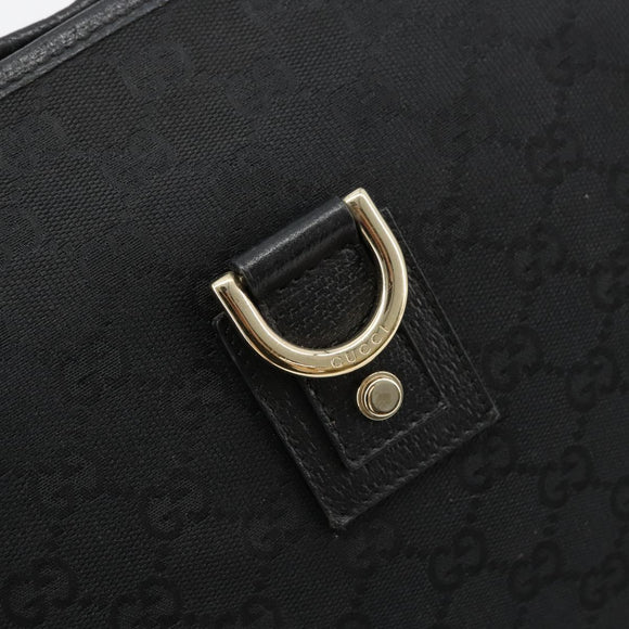 GUCCI Abbey GG Canvas Shoulder Bag Black Gold 131326 Auth 179234A