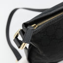GUCCI Abbey GG Canvas Shoulder Bag Black Gold 131326 Auth 179234A-10
