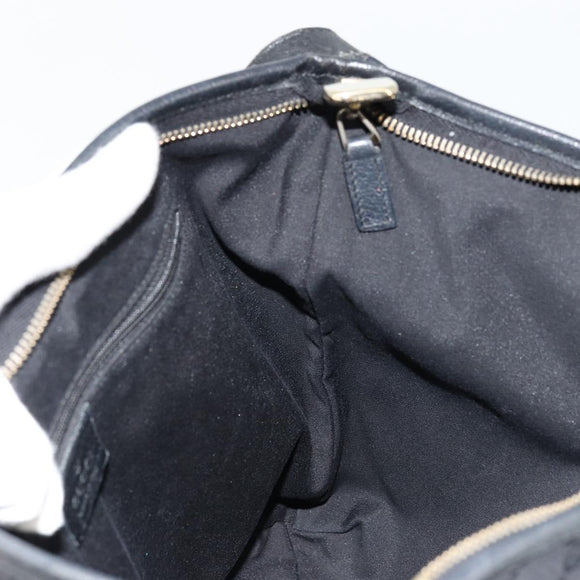 GUCCI Abbey GG Canvas Shoulder Bag Black Gold 131326 Auth 179234A