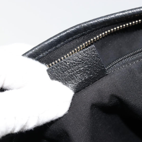 GUCCI Abbey GG Canvas Shoulder Bag Black Gold 131326 Auth 179234A