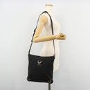 GUCCI Abbey GG Canvas Shoulder Bag Black Gold 131326 Auth 179234A-23