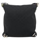 GUCCI Abbey GG Canvas Shoulder Bag Black Gold 131326 Auth 179234A-2