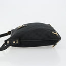 GUCCI Abbey GG Canvas Shoulder Bag Black Gold 131326 Auth 179234A-4