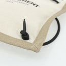 SAINT LAURENT Rucksack Umhängetasche Canvas Silber Beige Auth 179237A-9