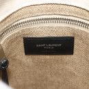SAINT LAURENT Rucksack Umhängetasche Canvas Silber Beige Auth 179237A-10