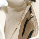 SAINT LAURENT Rucksack Umhängetasche Canvas Silber Beige Auth 179237A-18