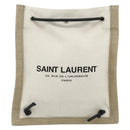 SAINT LAURENT Rucksack Umhängetasche Canvas Silber Beige Auth 179237A-13