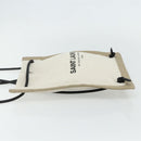 SAINT LAURENT Rucksack Umhängetasche Canvas Silber Beige Auth 179237A-3