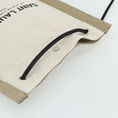 SAINT LAURENT Rucksack Umhängetasche Canvas Silber Beige Auth 179237A-6