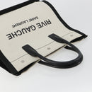 SAINT LAURENT Hand Bag Canvas Beige Silver Auth 179238A-6