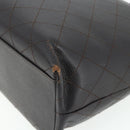 CHANEL Matelasse Tote Bag Caviar Skin Dark Brown Gold CC Auth 179241A-10
