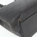 CHANEL Matelasse Tote Bag Caviar Skin Dark Brown Gold CC Auth 179241A-11