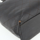 CHANEL Matelasse Tote Bag Caviar Skin Dark Brown Gold CC Auth 179241A-13