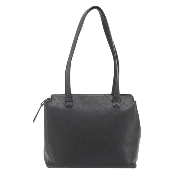 CHANEL Matelasse Tote Bag Caviar Skin Dark Brown Gold CC Auth 179241A