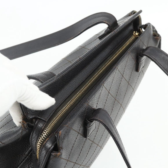CHANEL Matelasse Tote Bag Caviar Skin Dark Brown Gold CC Auth 179241A