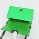 CHANEL Matelasse Chain Shoulder Bag Patent leather Green CC Auth 179242-17