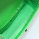 CHANEL Matelasse Chain Shoulder Bag Patent leather Green CC Auth 179242-19