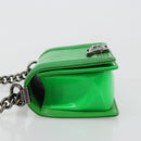 CHANEL Matelasse Chain Shoulder Bag Patent leather Green CC Auth 179242-5