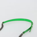 CHANEL Matelasse Chain Shoulder Bag Patent leather Green CC Auth 179242-8