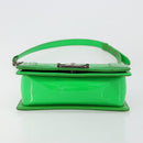 CHANEL Matelasse Chain Shoulder Bag Patent leather Green CC Auth 179242-9