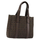BVLGARI Logo Mania Hand Bag Canvas Brown Auth 179248A-1
