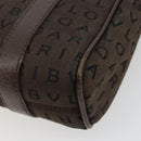 BVLGARI Logo Mania Hand Bag Canvas Brown Auth 179248A-15