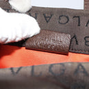 BVLGARI Logo Mania Hand Bag Canvas Brown Auth 179248A-12
