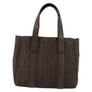 BVLGARI Logo Mania Hand Bag Canvas Brown Auth 179248A-13