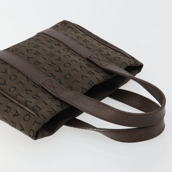 BVLGARI Logo Mania Hand Bag Canvas Brown Auth 179248A