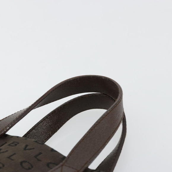 BVLGARI Logo Mania Hand Bag Canvas Brown Auth 179248A
