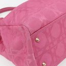 Christian Dior Lady Dior Hand Bag Canvas Pink Gold Auth 179251A-14