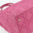 Christian Dior Lady Dior Hand Bag Canvas Pink Gold Auth 179251A-16