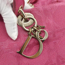 Christian Dior Lady Dior Hand Bag Canvas Pink Gold Auth 179251A-10
