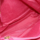 Christian Dior Lady Dior Hand Bag Canvas Pink Gold Auth 179251A-11