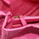 Christian Dior Lady Dior Hand Bag Canvas Pink Gold Auth 179251A-22