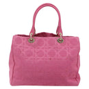 Christian Dior Lady Dior Hand Bag Canvas Pink Gold Auth 179251A-2