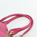 Christian Dior Lady Dior Hand Bag Canvas Pink Gold Auth 179251A-8