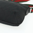 GUCCI Web Sherry Line GG Canvas Shoulder Bag Black Red Green 189749 Auth 179252-10