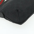 GUCCI Web Sherry Line GG Canvas Shoulder Bag Black Red Green 189749 Auth 179252-11